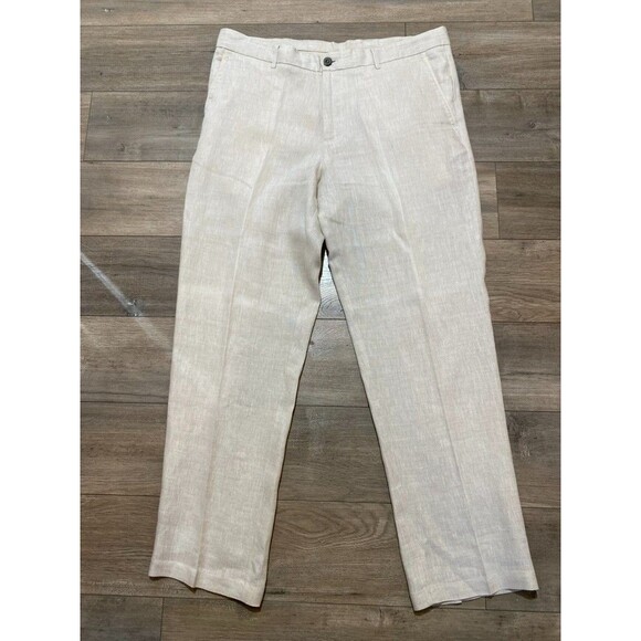 Tasso Elba Other - Tasso Elba Island 36x32 Beige Beach Resort Straight 100% Linen Mens Pants
